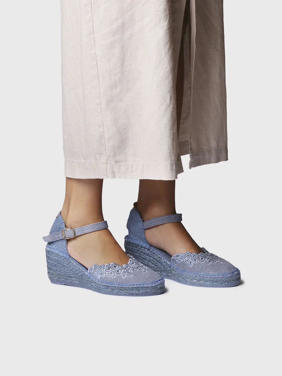 Toni Pons Naiara espadrille brodée fleurie compensée 7 cm