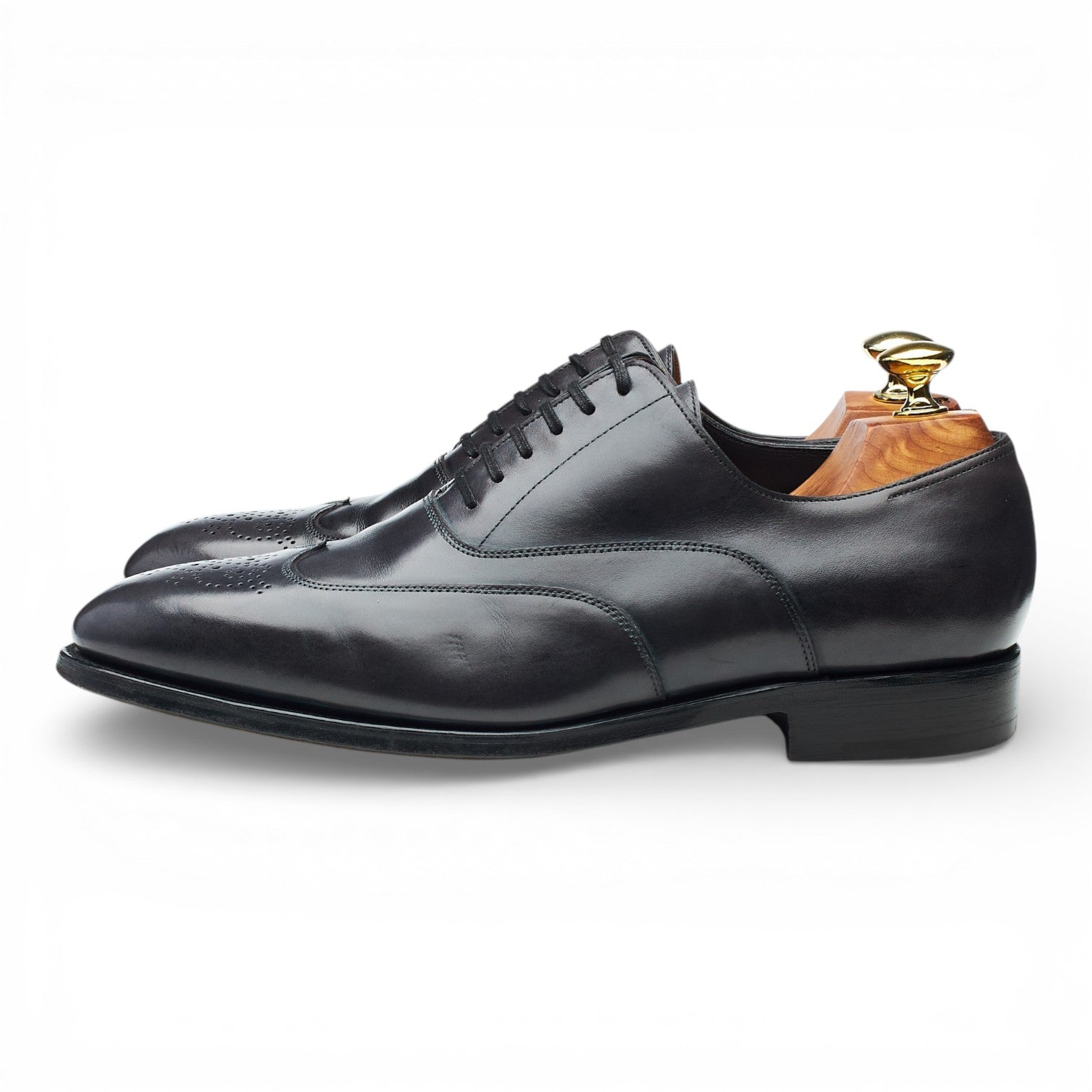 Hermès Hector richelieu cuir gris foncé pointure UK 7