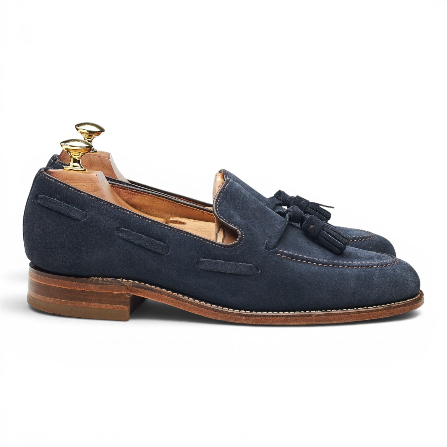 Loake 979286 mocassins homme daim bleu marine UK 7