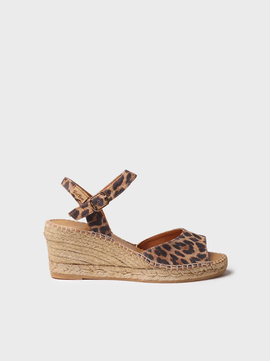 Toni Pons Sia-P espadrille compensée cuir boucle talon 7 cm