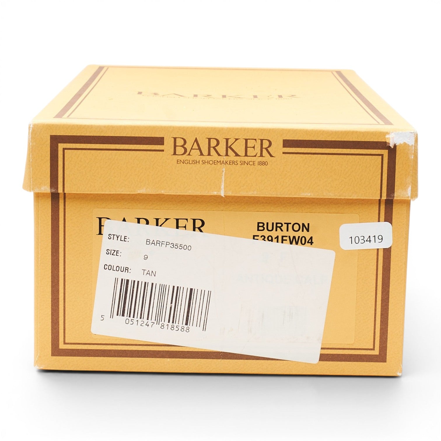 Barker Burton oxford cuir tan 9 UK semelle gomme
