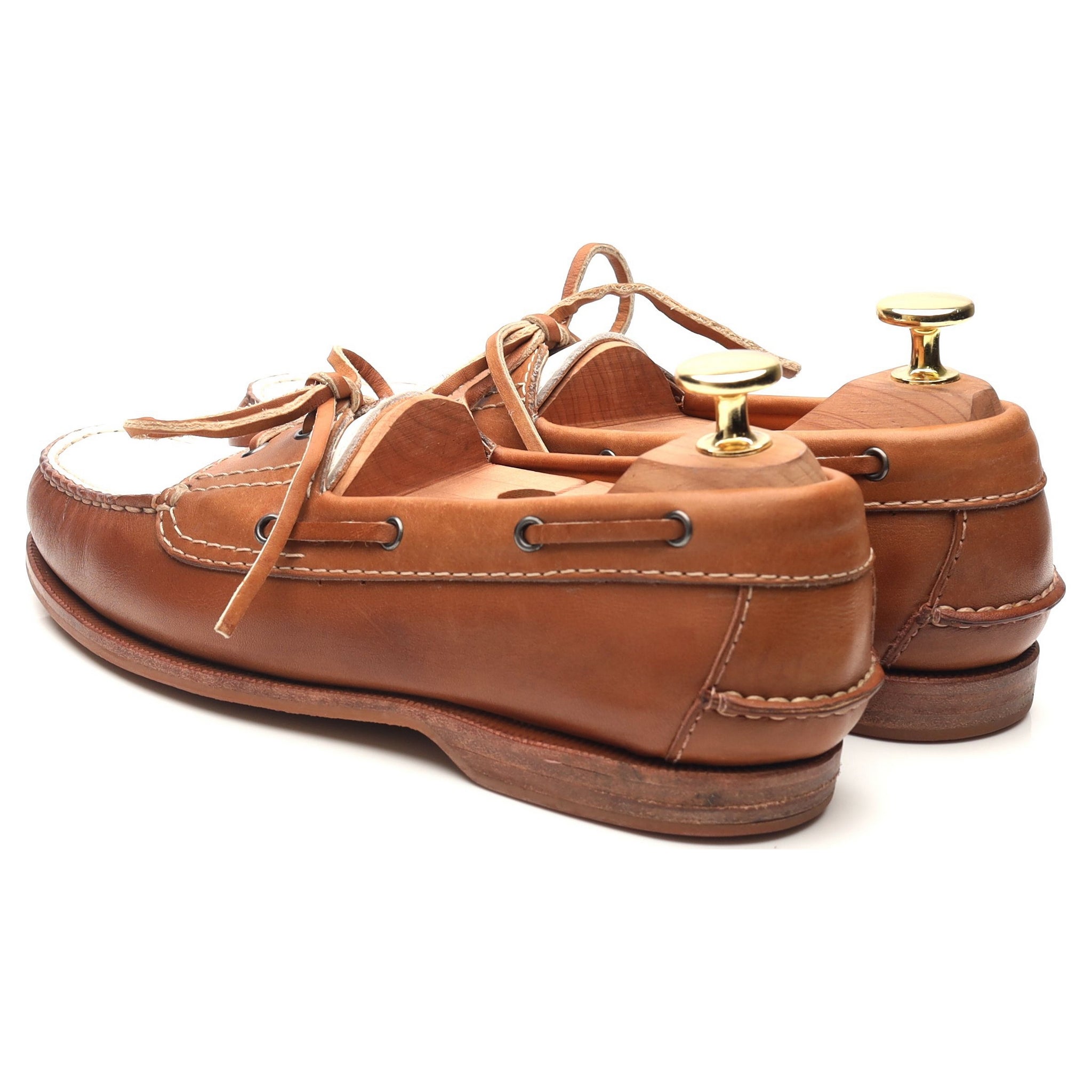 Carmina bateau cuir marron blanc 4.5 UK femme