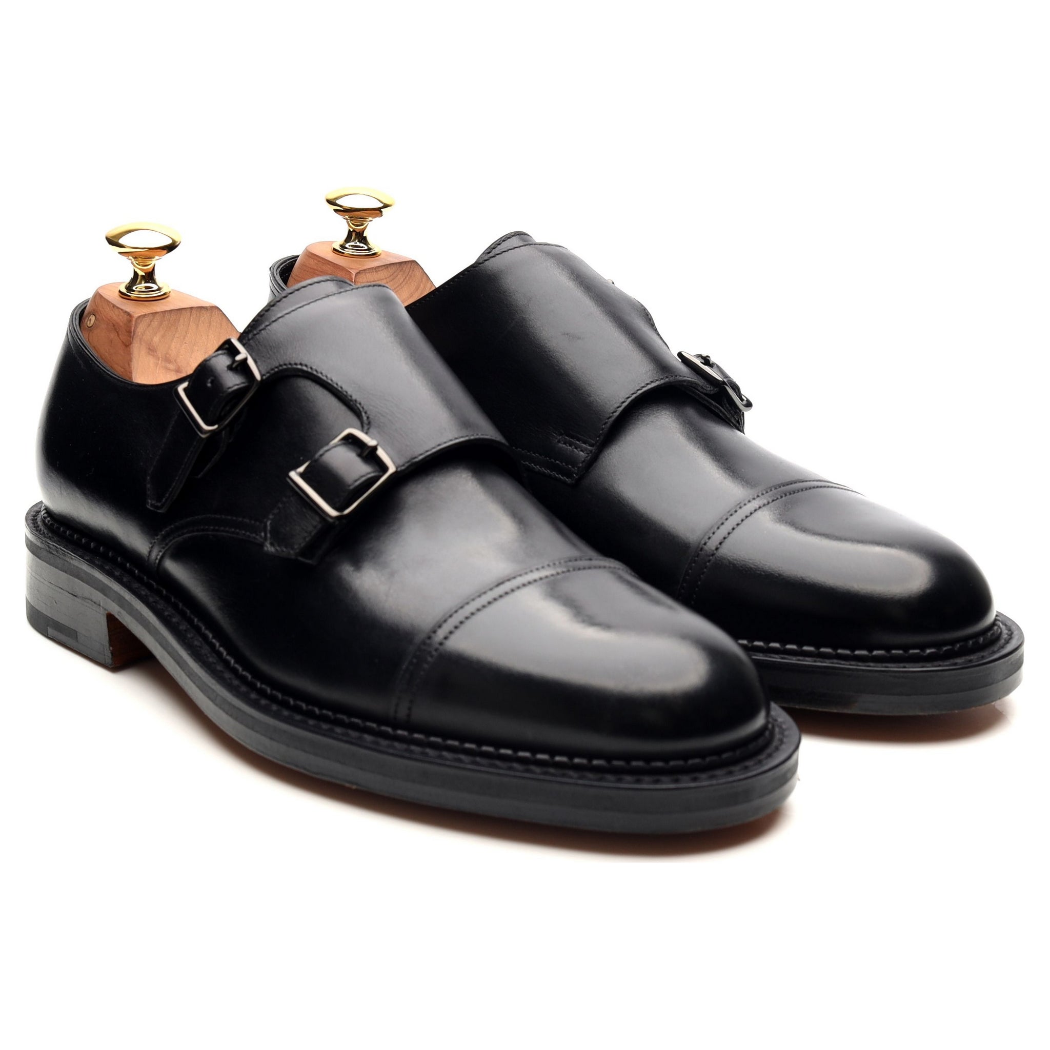 John Lobb William double monk cuir noir UK 6.5