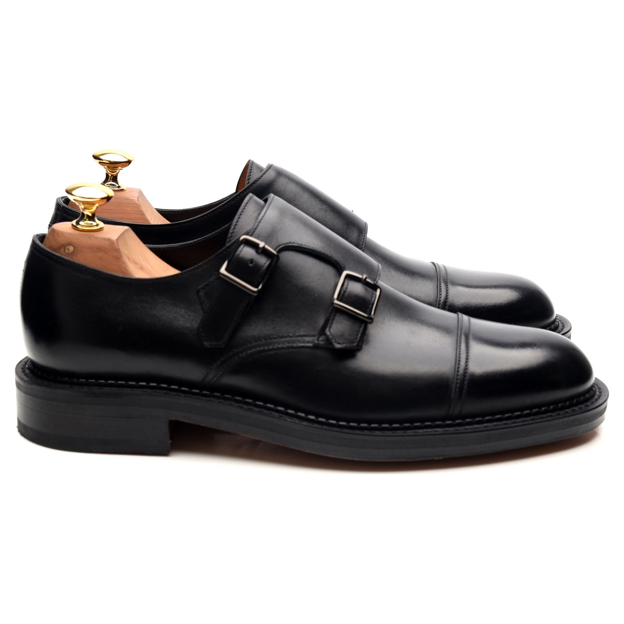 John Lobb William double monk cuir noir UK 6.5