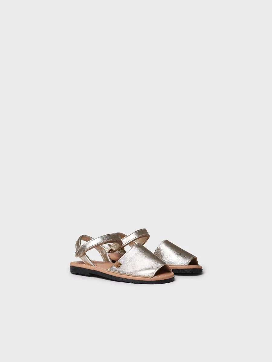 Toni Pons Cova-P sandale menorquine fille platine cuir