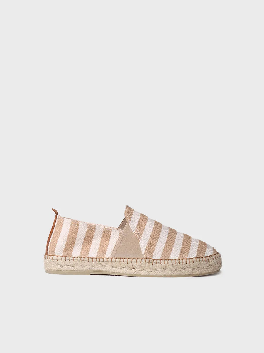 Toni Pons Dustin espadrille homme beige toile rayée