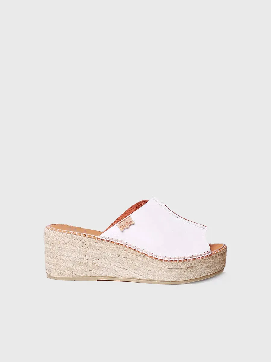Toni Pons Ivonne espadrilles cuir blanc talon 7 cm
