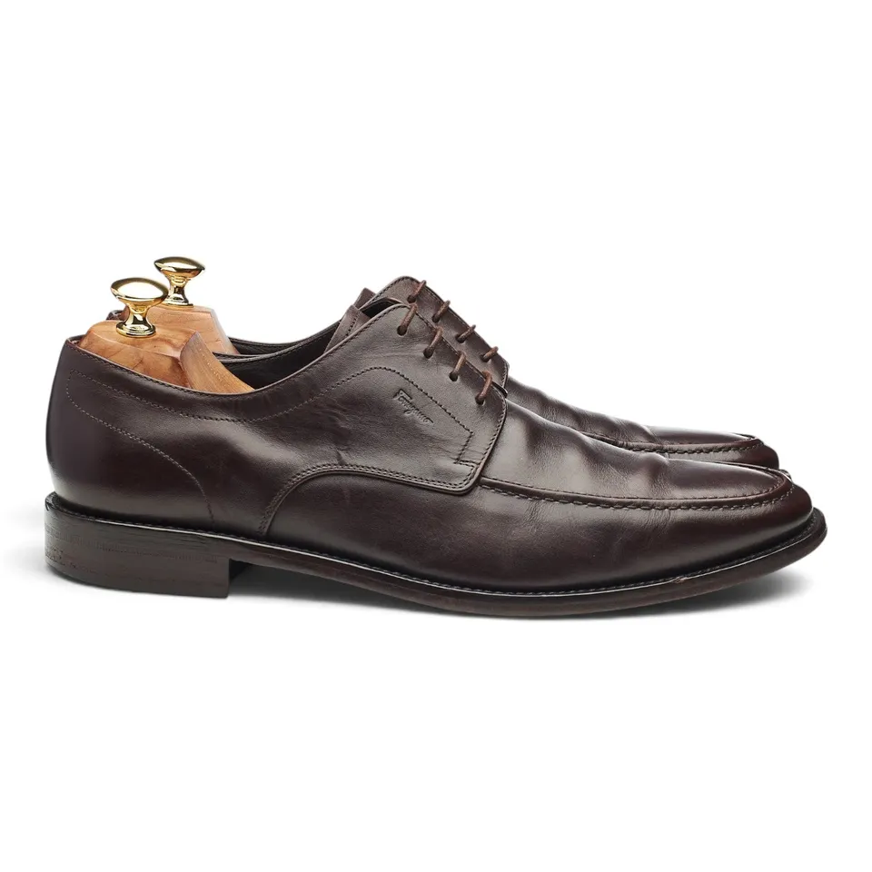 Salvatore Ferragamo derby tablier cuir marron UK 10.5 EE