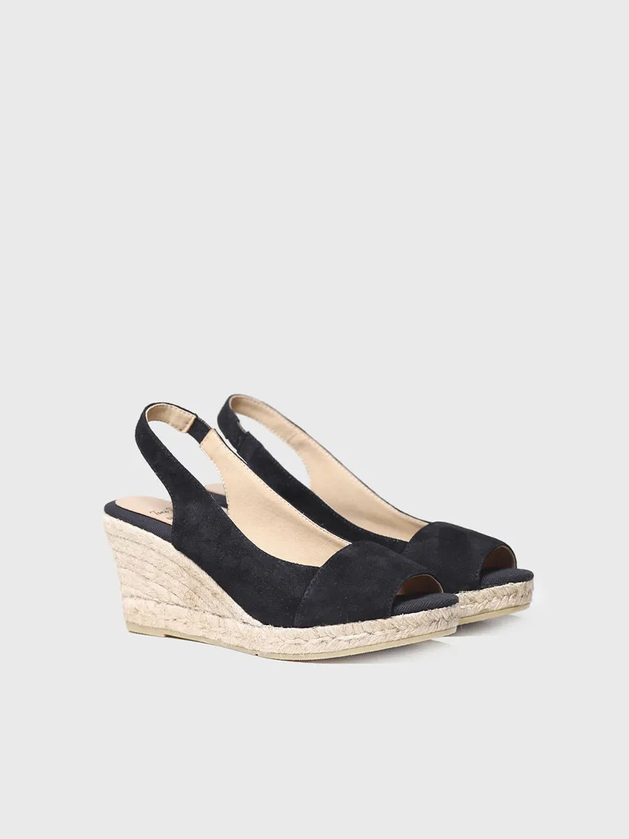 Toni Pons MONZA-A espadrille compensée daim noir