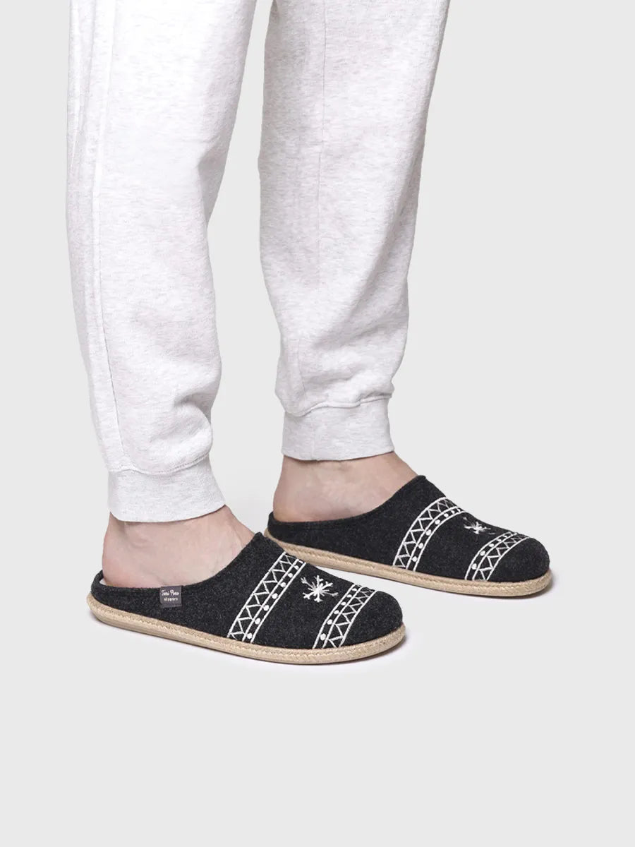 Toni Pons Tobi-EF chaussons homme feutre noir