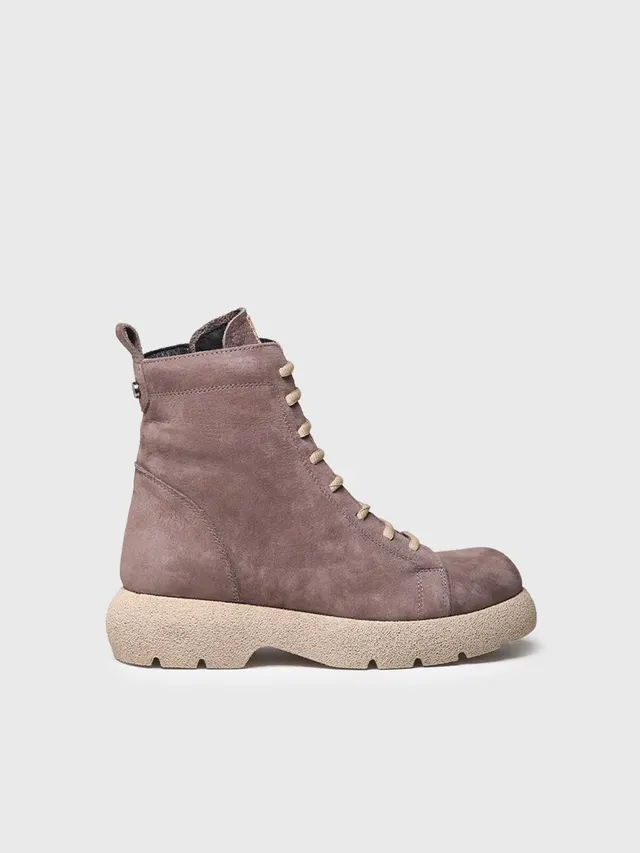 Toni Pons Dasha bottine femme taupe nubuck à lacets