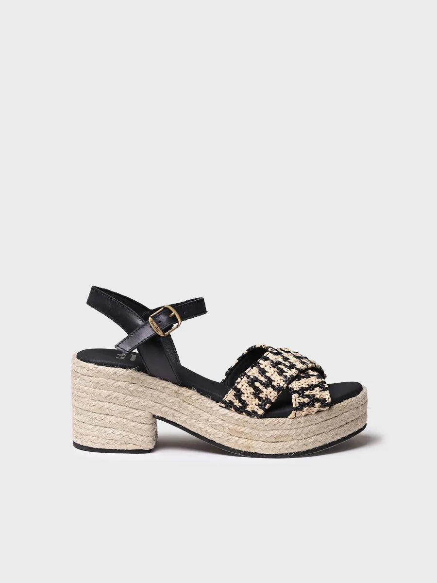 Toni Pons Atenes espadrille noire talon large 7,5 cm