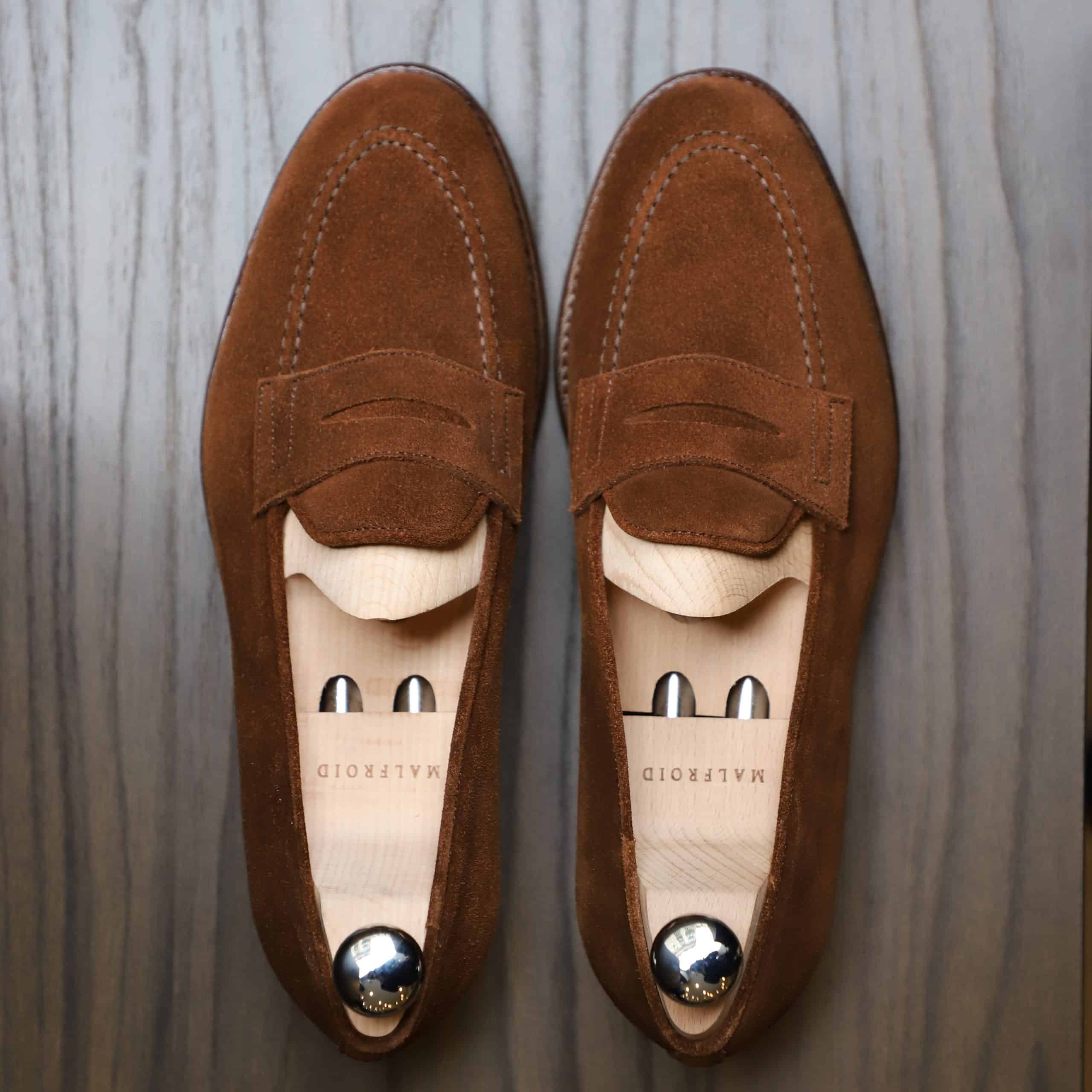 Malfroid Newport Superleggera mocassin daim cuir