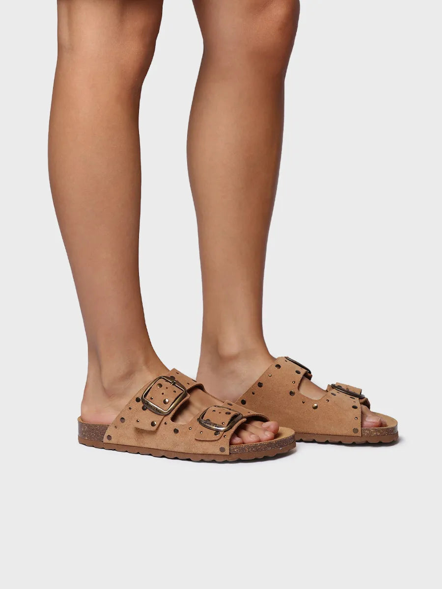 Toni Pons Gretel sandales femme suède clous liège 3 cm