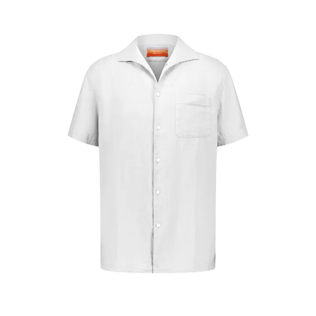 Rivieras Canaries chemise lin blanc manches courtes