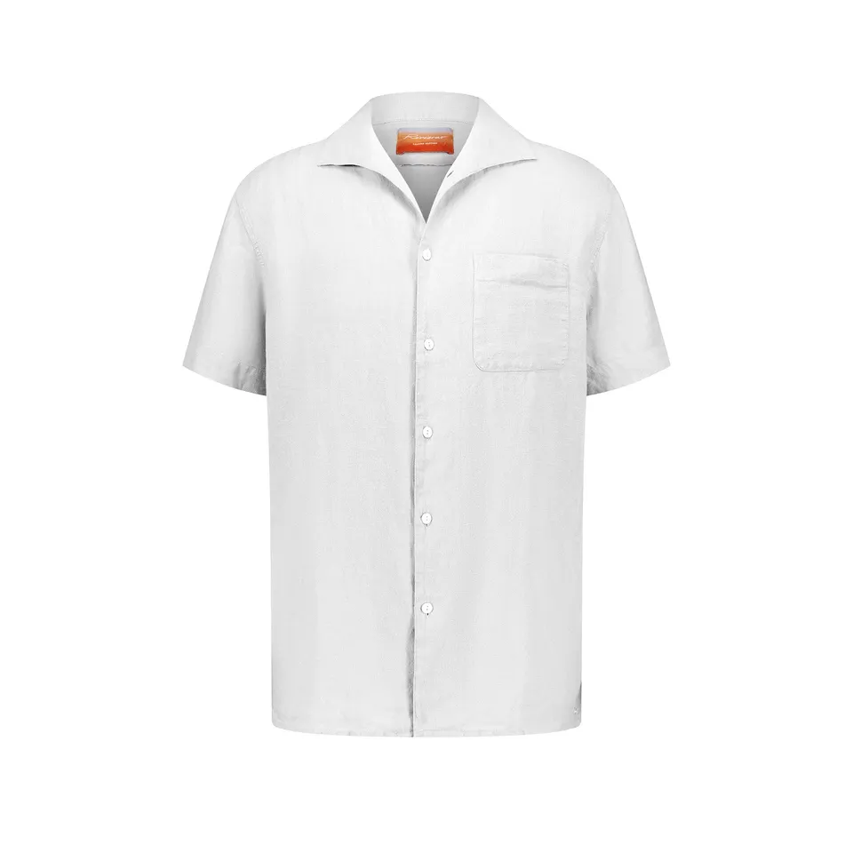 Rivieras Canaries chemise lin blanc manches courtes