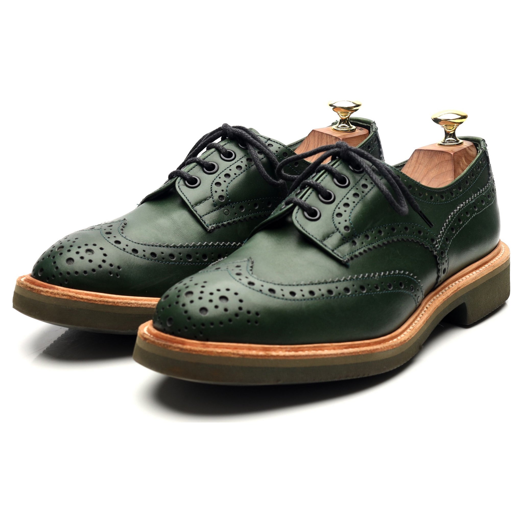 Tricker's Bourton derbys brogues cuir vert 41
