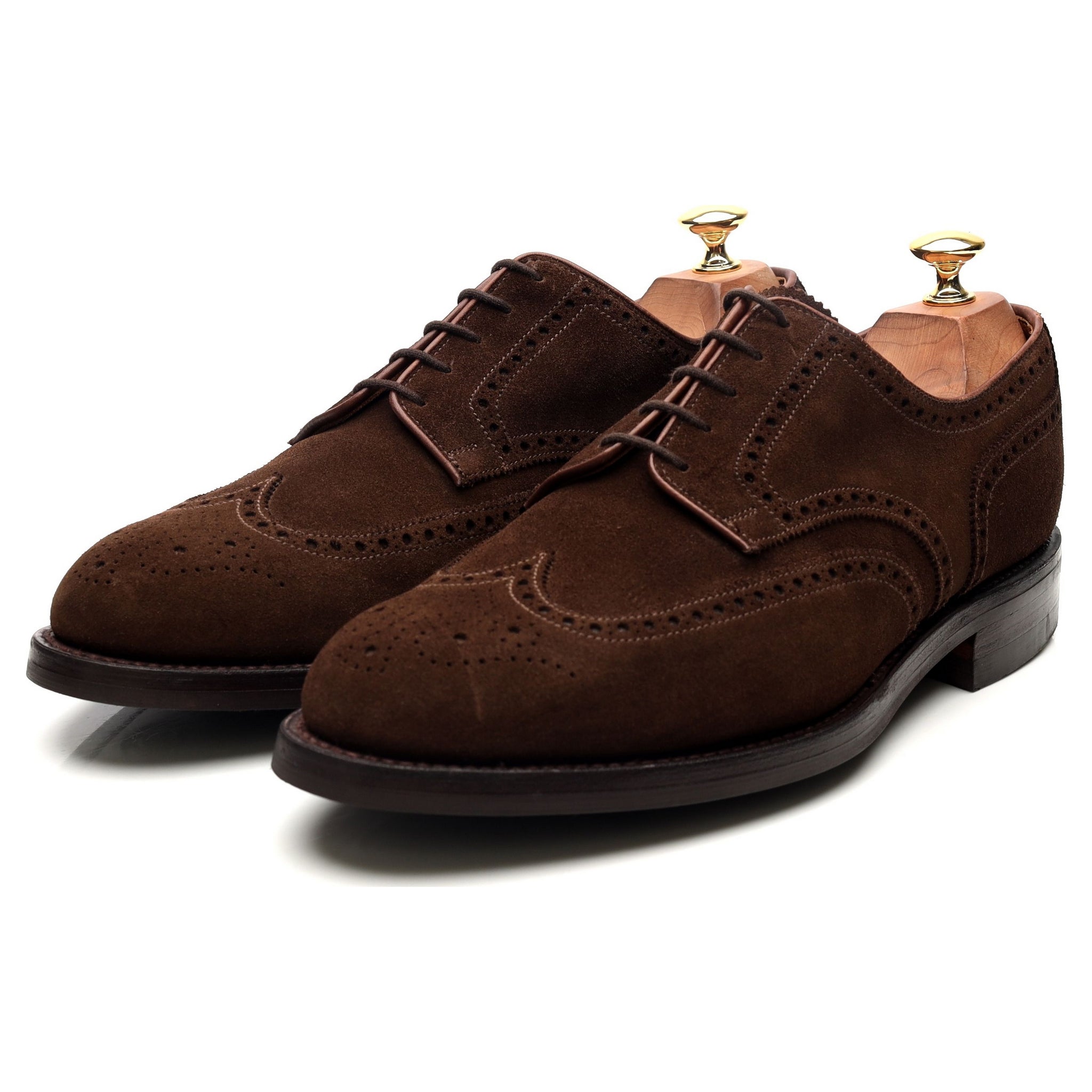 Crockett & Jones Cardiff derbies daim marron UK 9