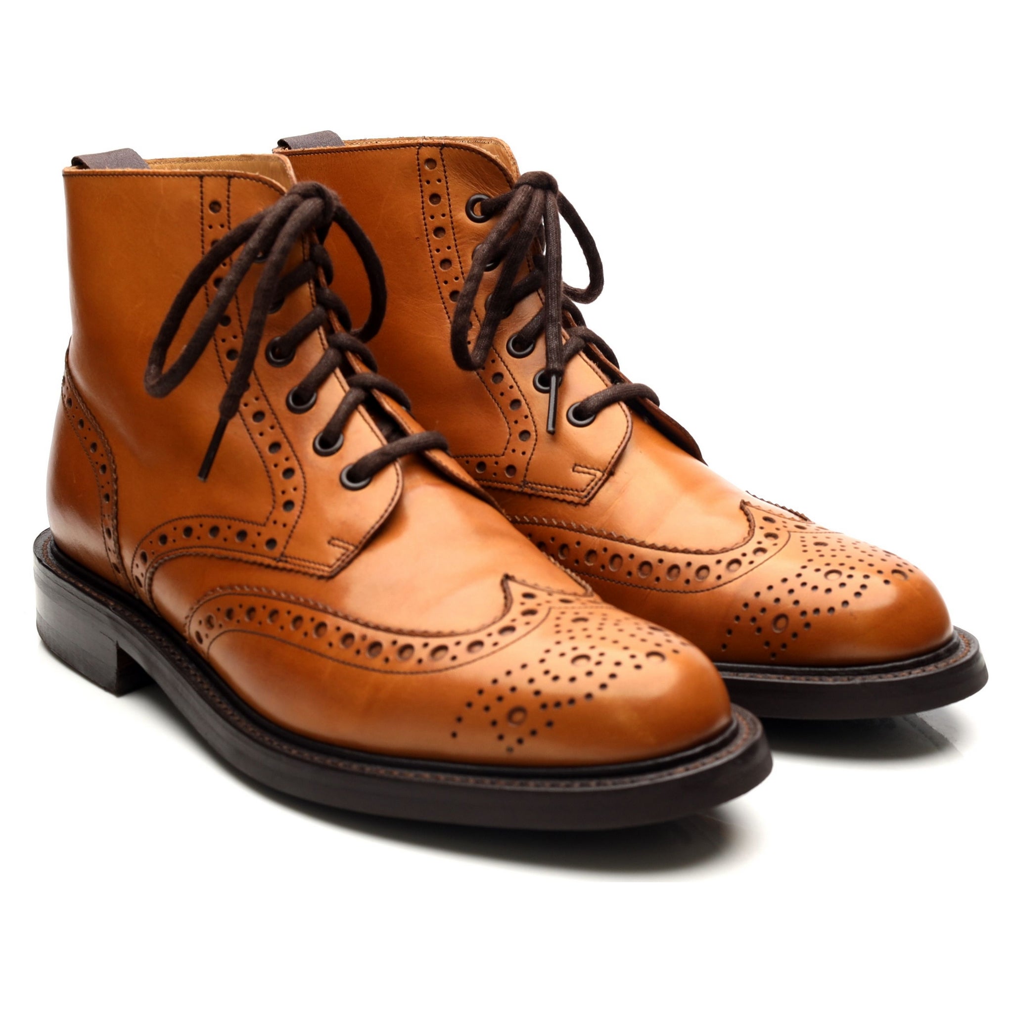 Barker Harrison boots cuir marron UK 9 semelle gomme