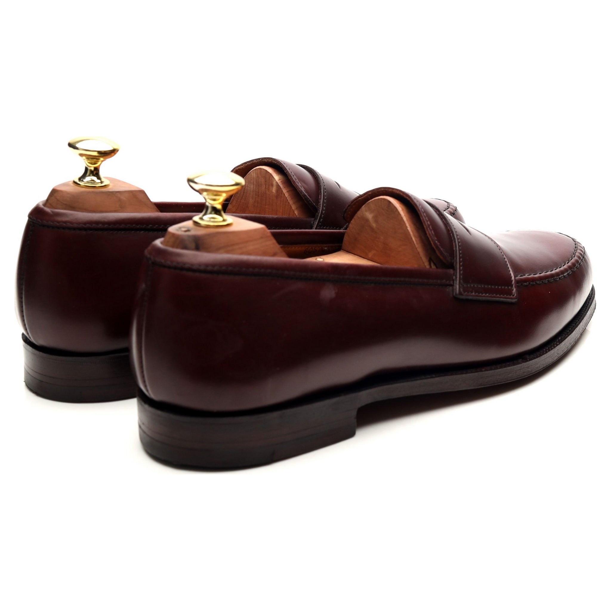 Crockett & Jones Boston mocassin cuir bordeaux UK 7.5