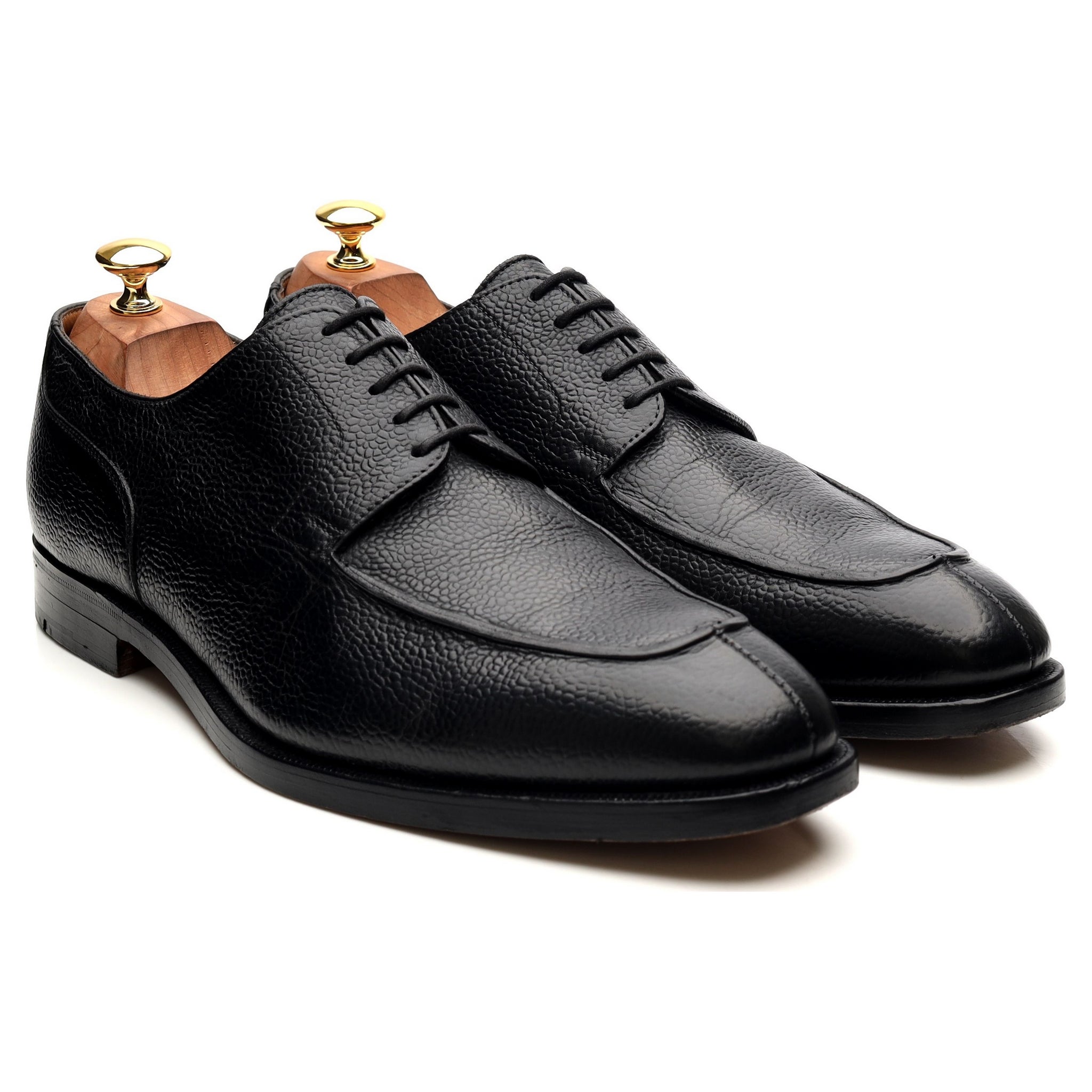 New & Lingwood derby cuir grain noir UK 10.5 large