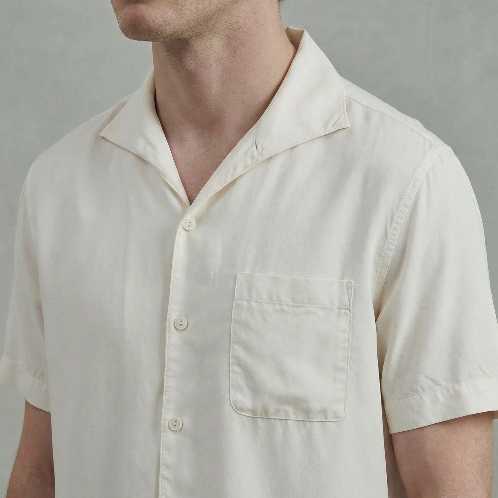 RIVIERAS Cadix chemise écrue lyocell manches courtes