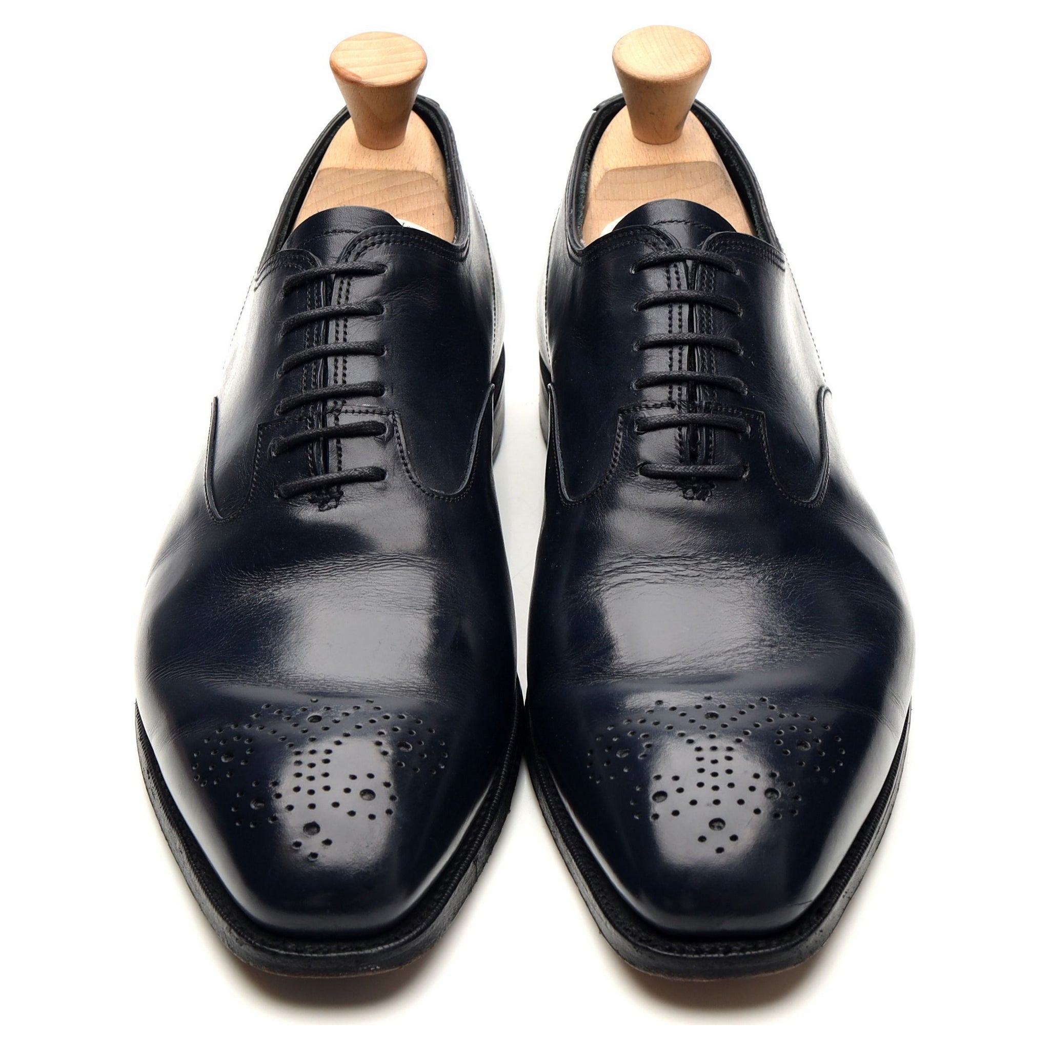 New & Lingwood oxford cuir bleu marine UK 10