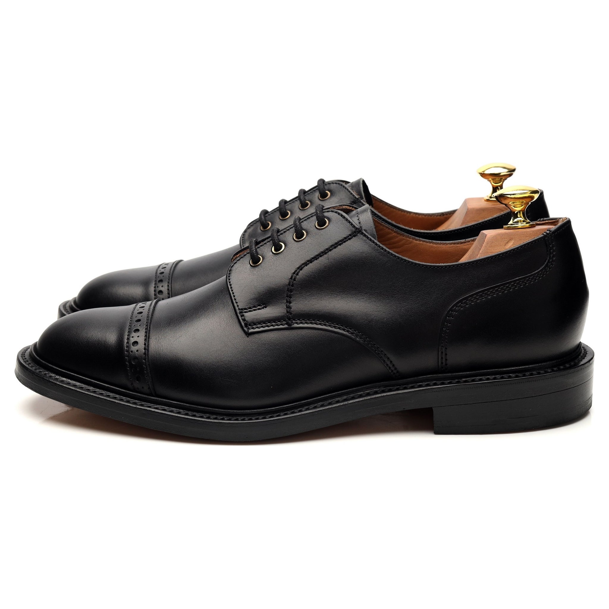 NPS Cap Toe derby cuir noir pointure UK 8 veau