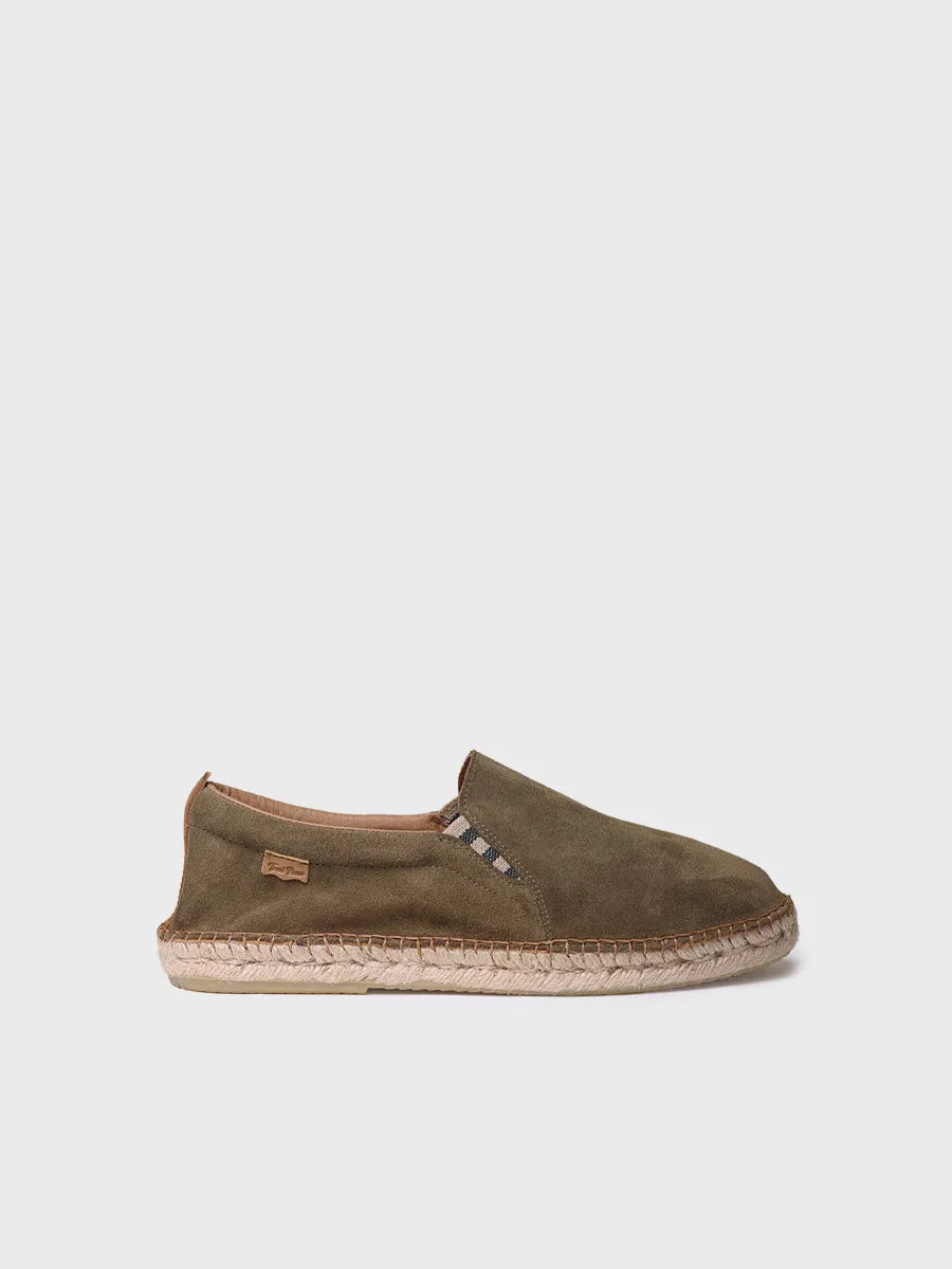 Toni Pons Marti espadrille homme cuir suède army