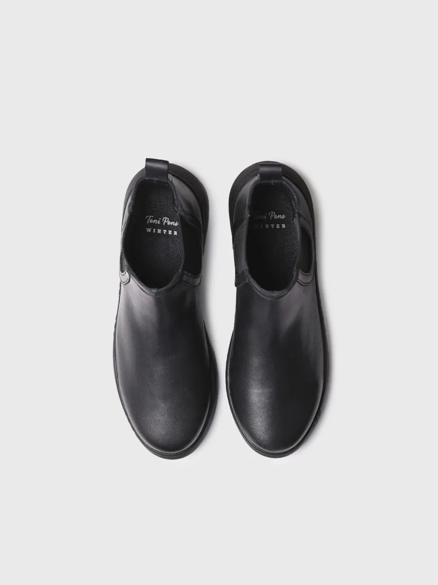 Toni Pons Padua bottine cuir femme noir élastique