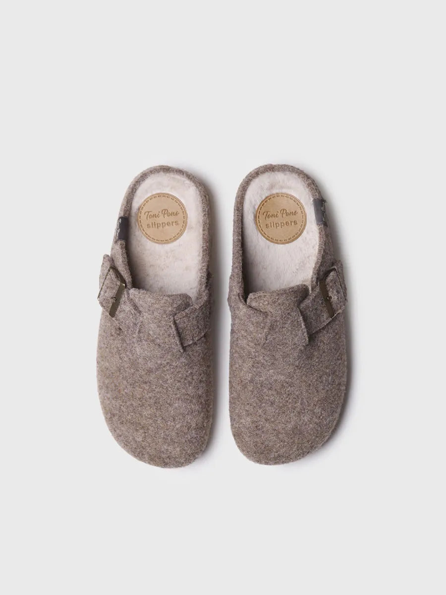 Toni Pons Mima-FP sabot feutre femme boucle taupe