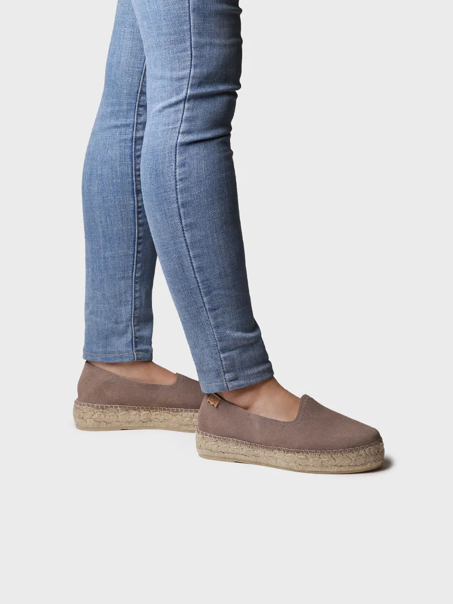 Toni Pons Keira espadrille fermée femme suède taupe