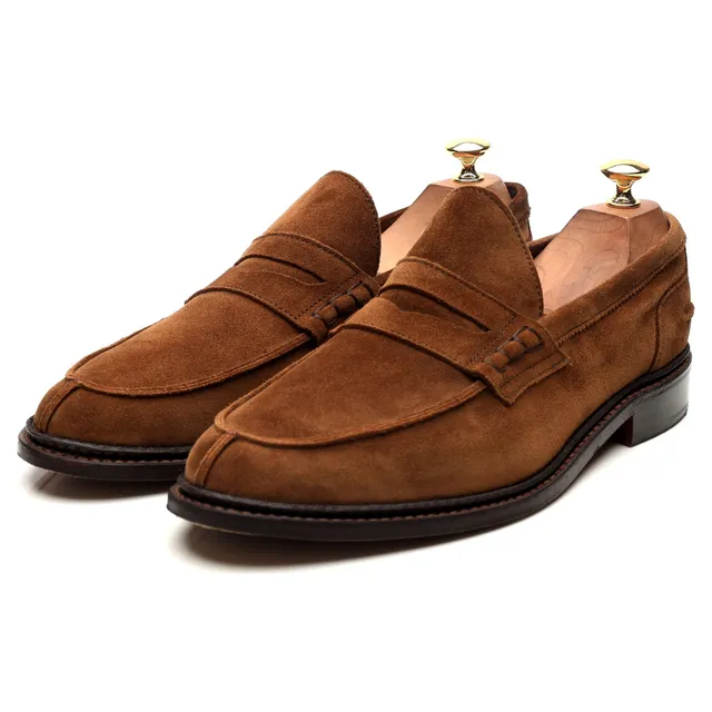 Tricker’s Adam mocassins UK 9.5 daim marron penny