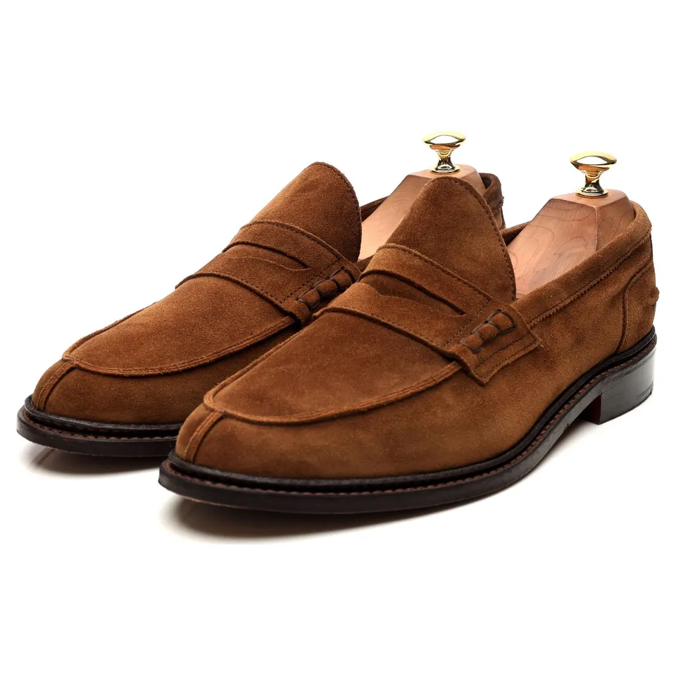 Tricker’s Adam mocassins UK 9.5 daim marron penny