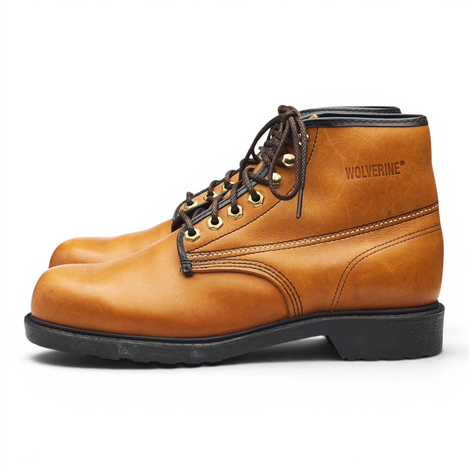 Wolverine 3368 boots cuir marron embout acier UK 7