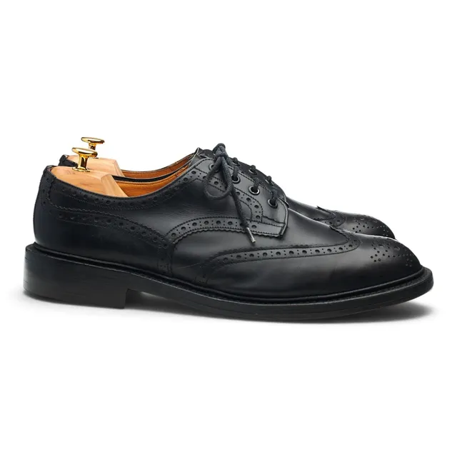 Tricker's Bourton derbies brogues cuir noir UK 12