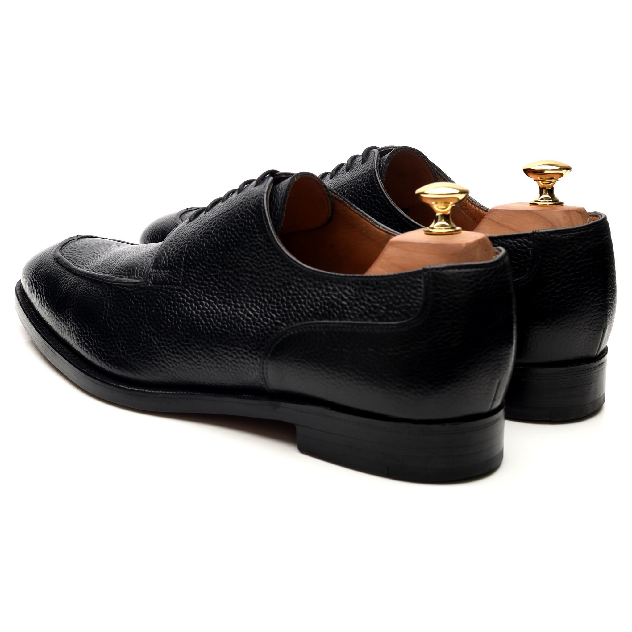 New & Lingwood derby cuir grain noir UK 10.5 large