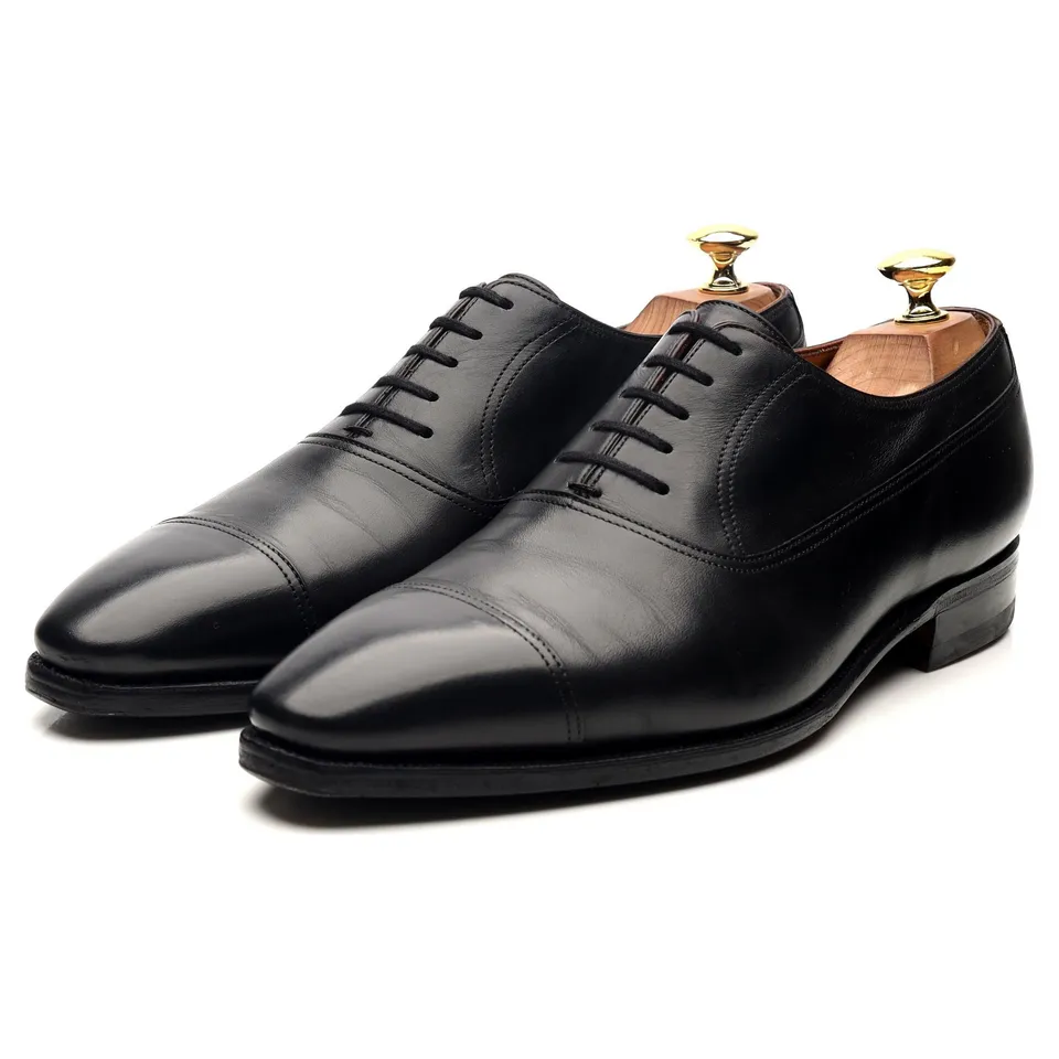 Corthay oxford cuir noir pointure UK 8 bout droit