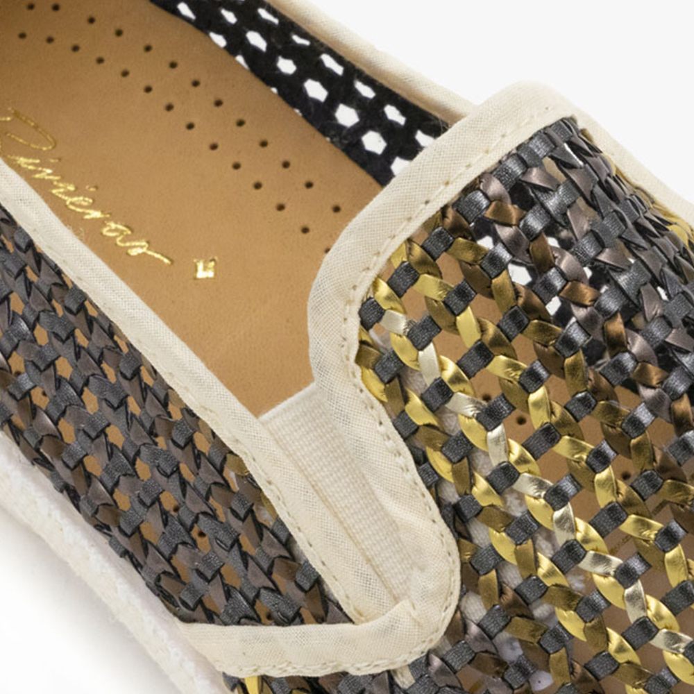 Rivieras Lord 3114 espadrille noir jaune tissé