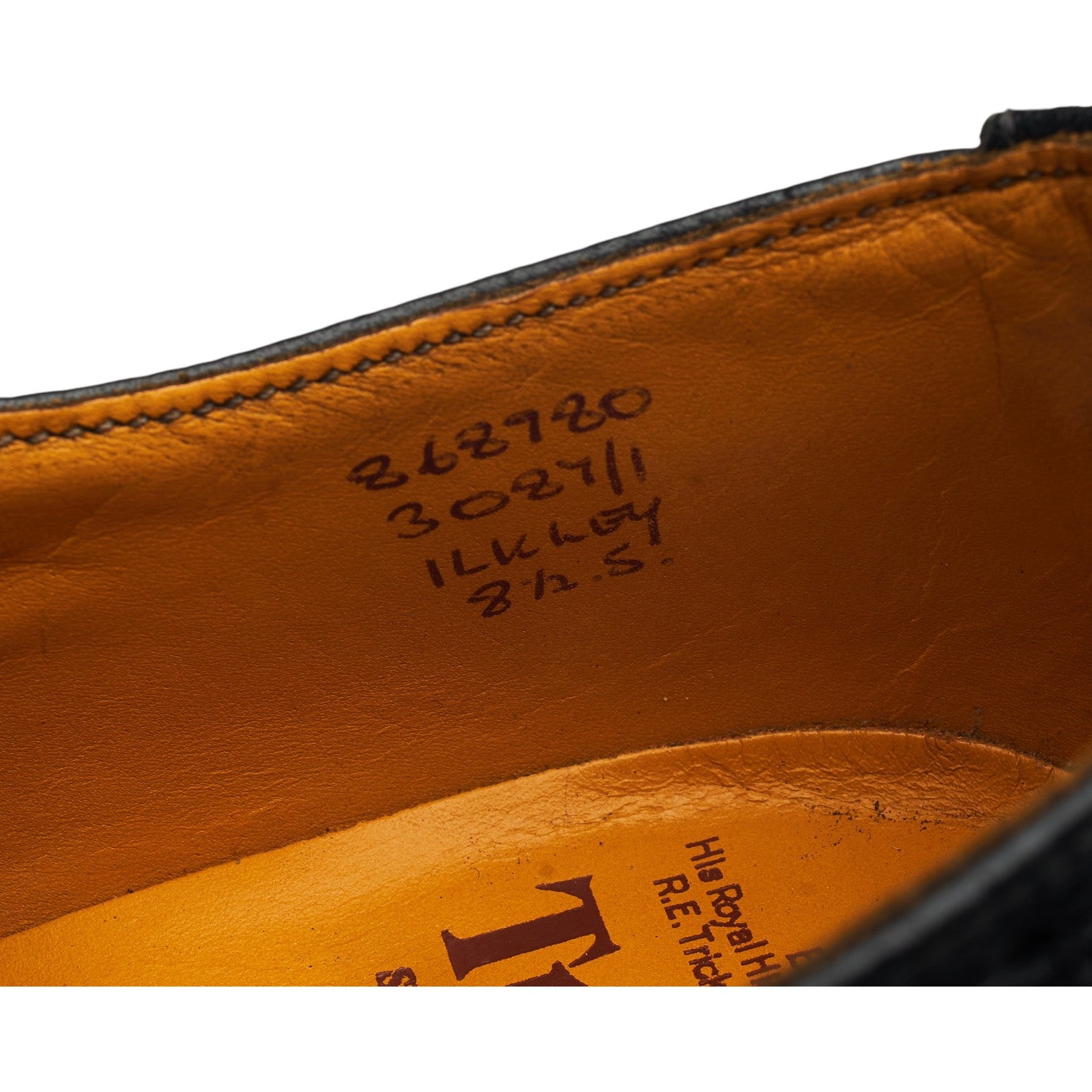 Tricker's Ilkley derby cuir grain noir UK 8.5