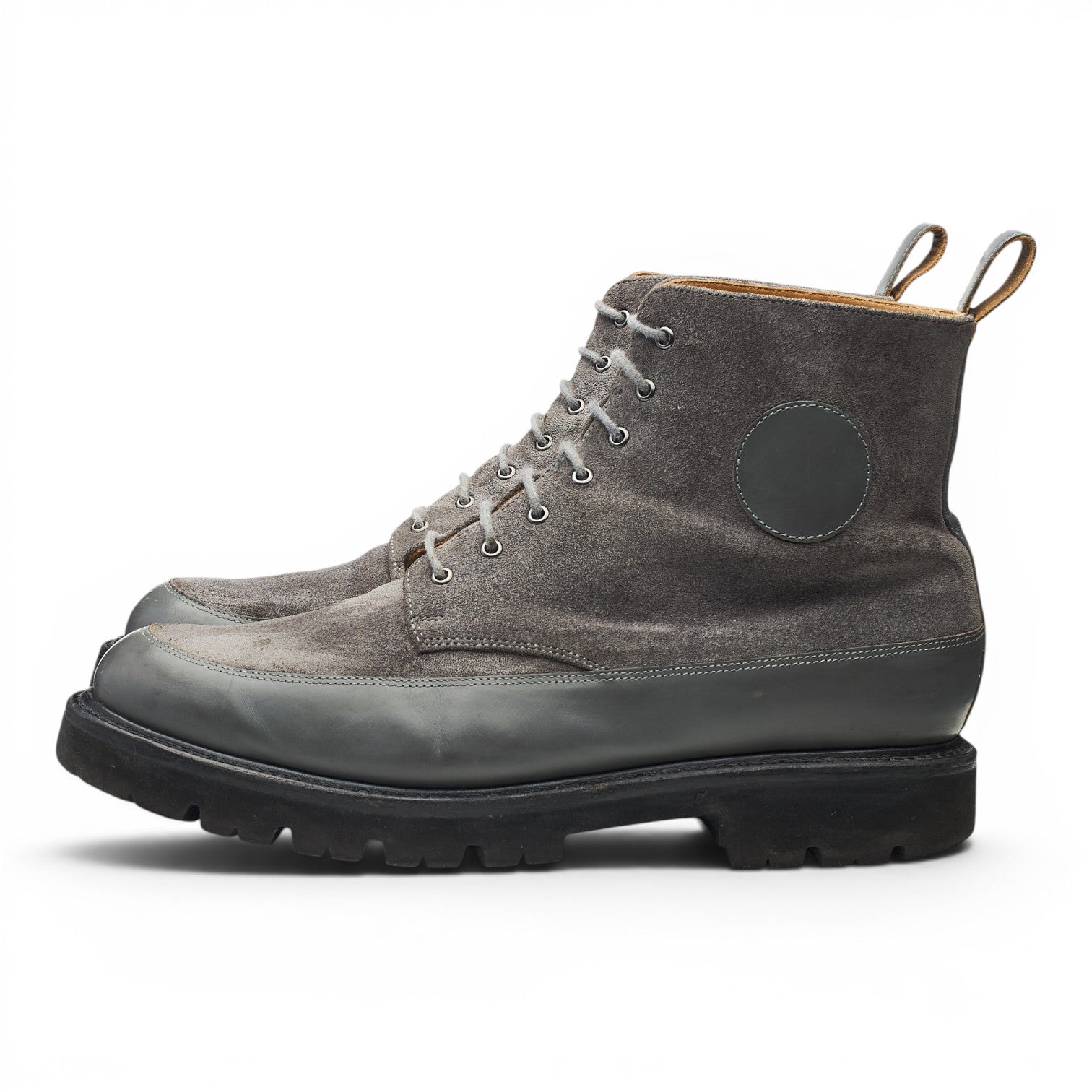 Grenson Anton boots derby suède gris UK 10