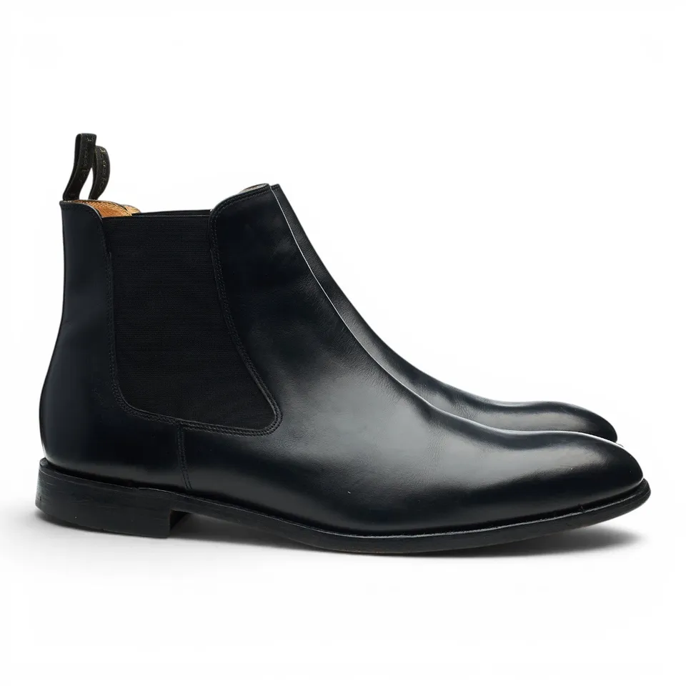 Loake Petworth bottines chelsea cuir noir UK 12