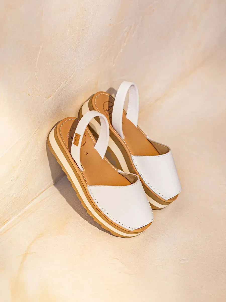Toni Pons Alaior-P sandales cuir blanc femme compensées