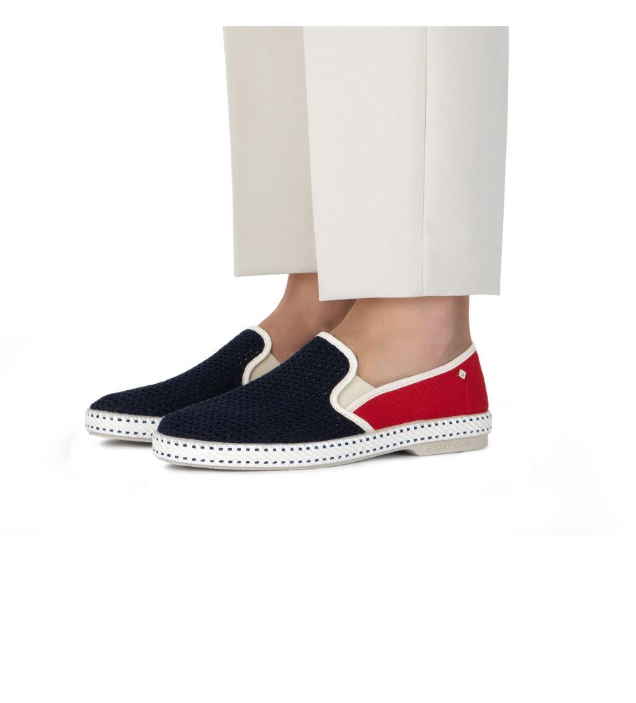 Rivieras Classic Match Marine Rouge espadrilles toile marine