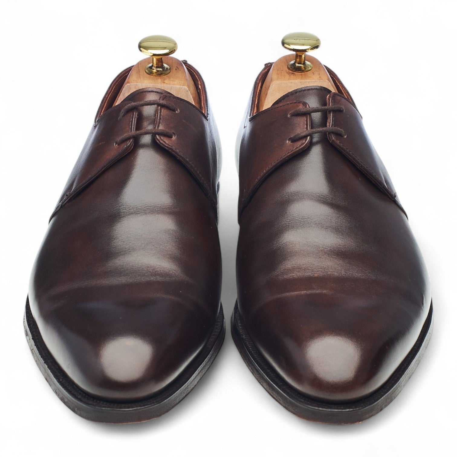 George Cleverley derby cuir marron foncé UK 8