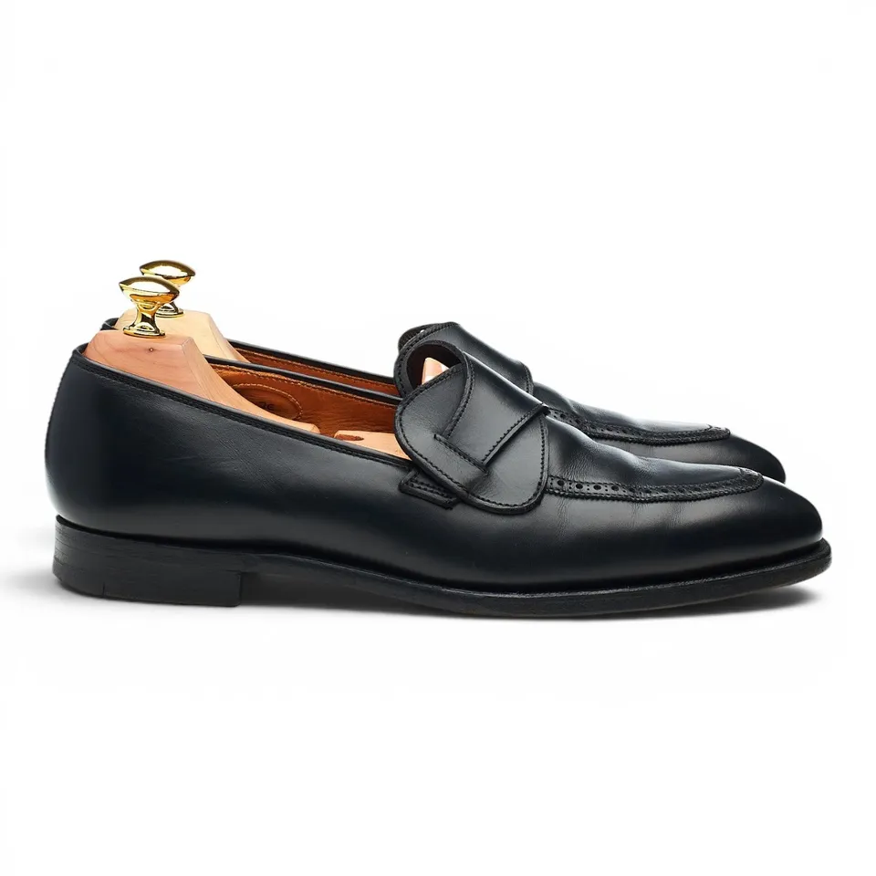 George Cleverley Matthew mocassins cuir noir UK 7
