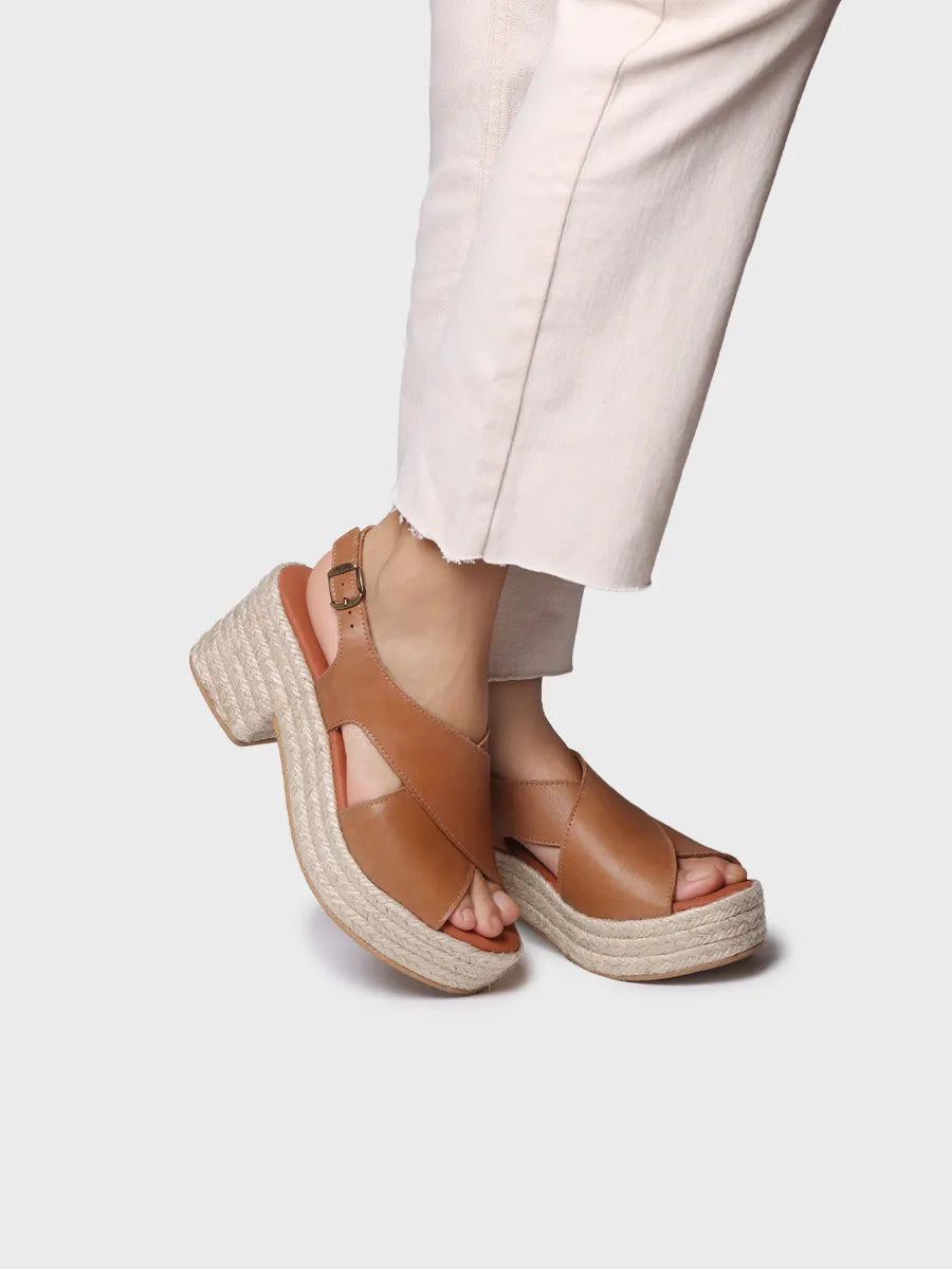 Toni Pons Agatha espadrille cuir talon large 7 cm
