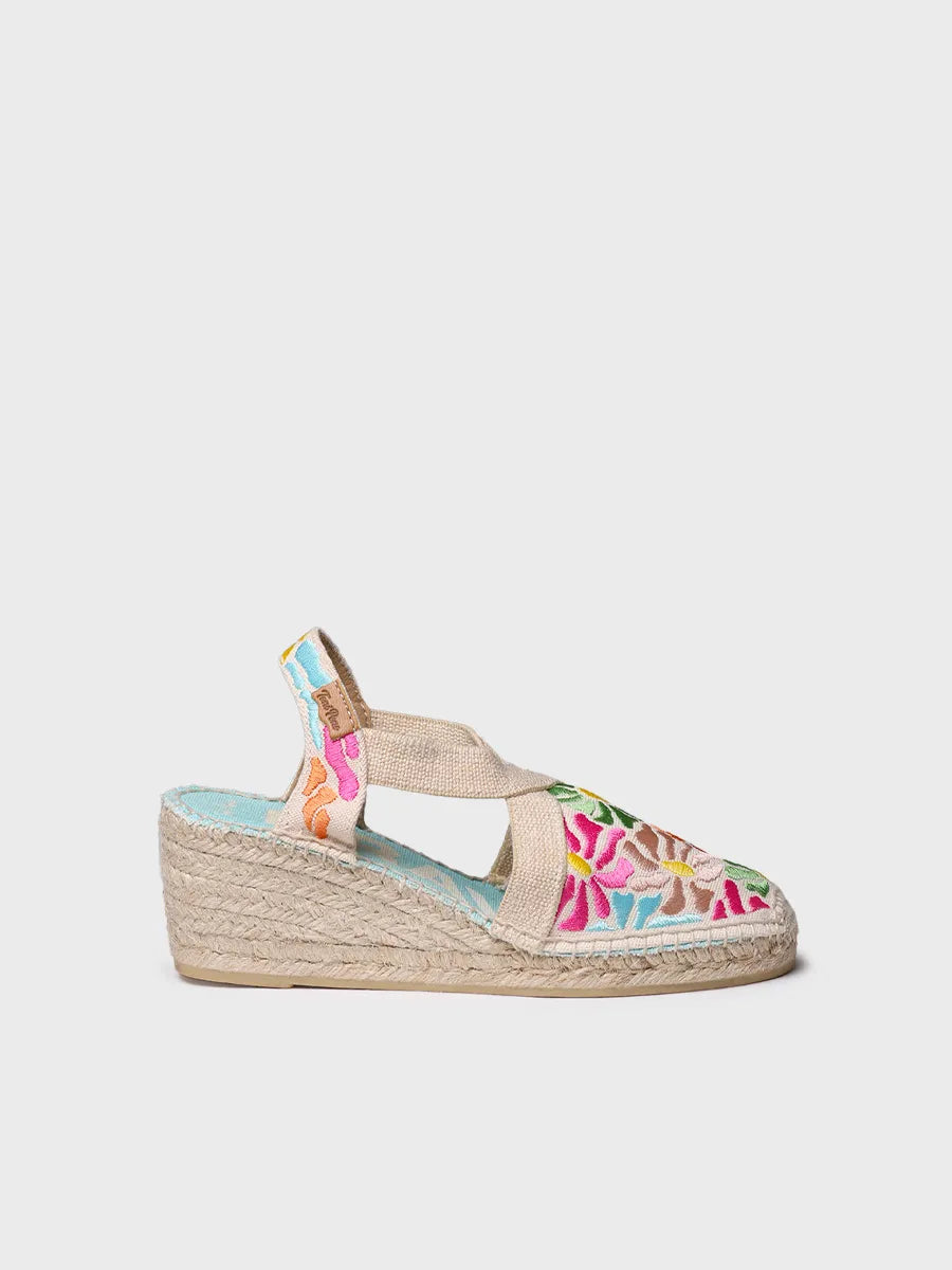 Toni Pons Montjoi espadrille compensée broderie vegan