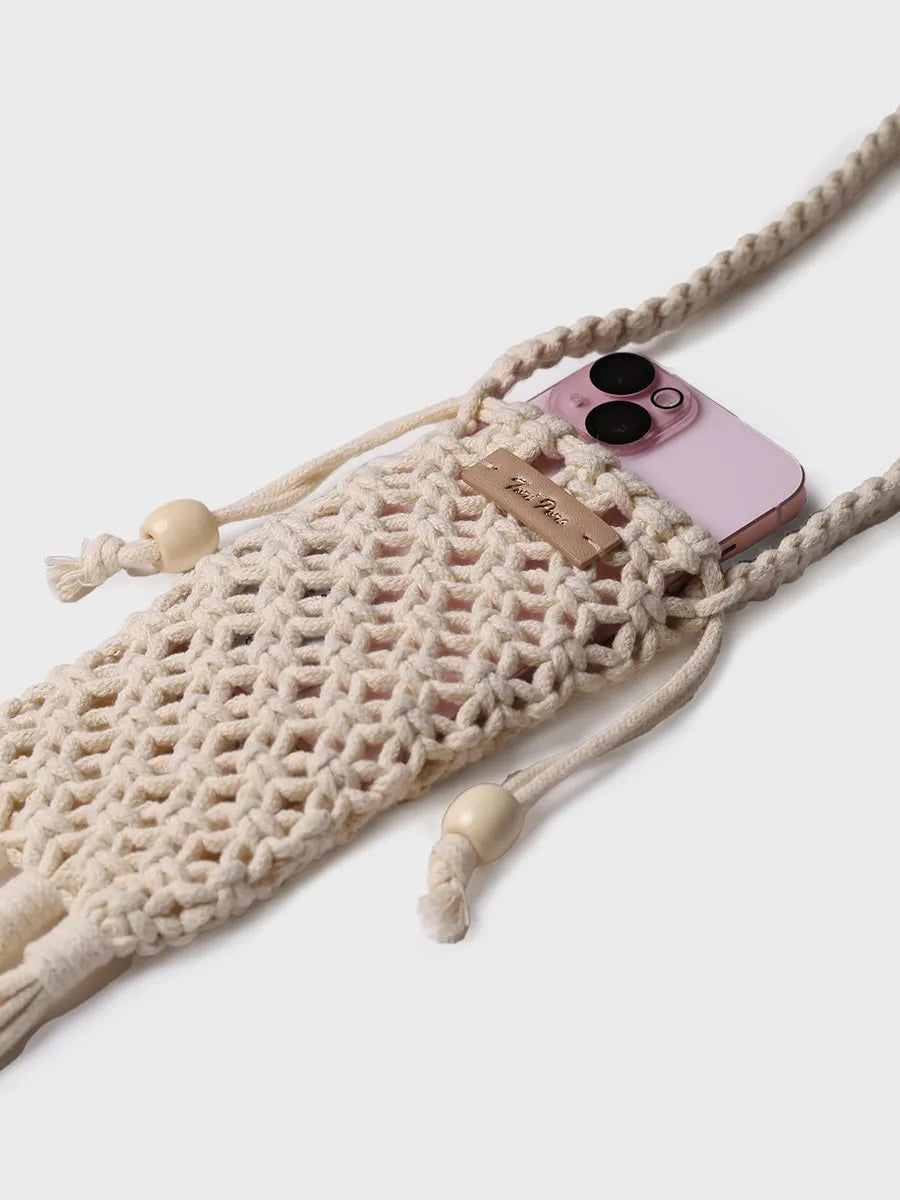 Toni Pons Magali pochette téléphone écru à franges