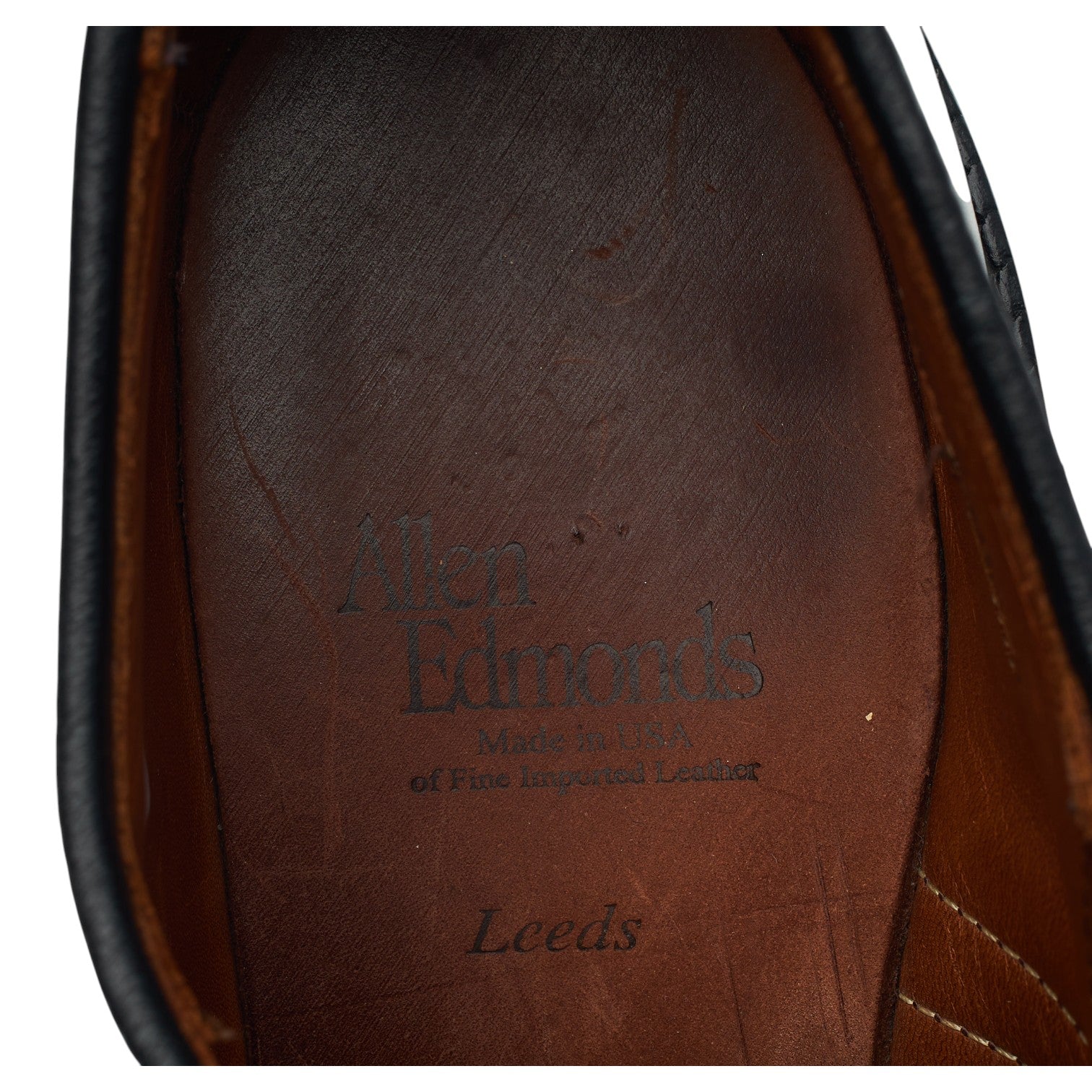 Allen Edmonds Leeds derby cuir noir UK 7 cousu Goodyear
